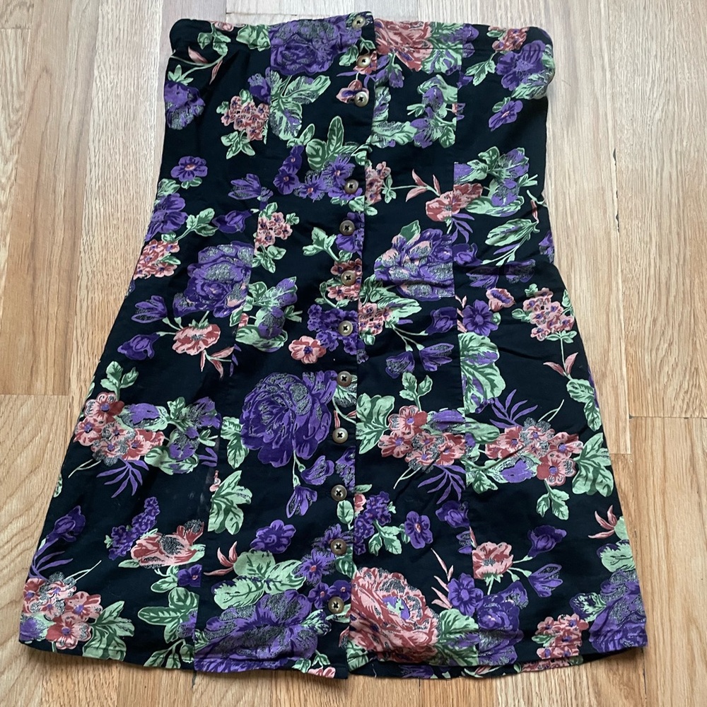 Strapless floral dress